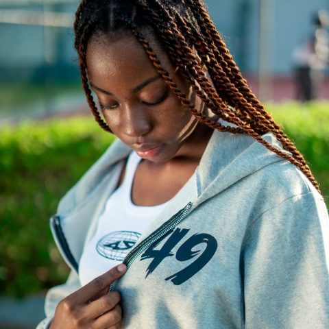 49 Webbed Wings Zipped hoodie